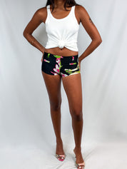Anna Molinari Blumarine 2000s Tropical Print Mini Shorts - XS/S