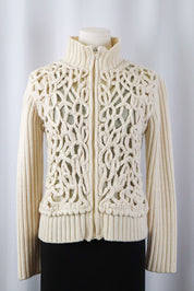Fuego Cream Knit Cardigan Intricate Embellishment