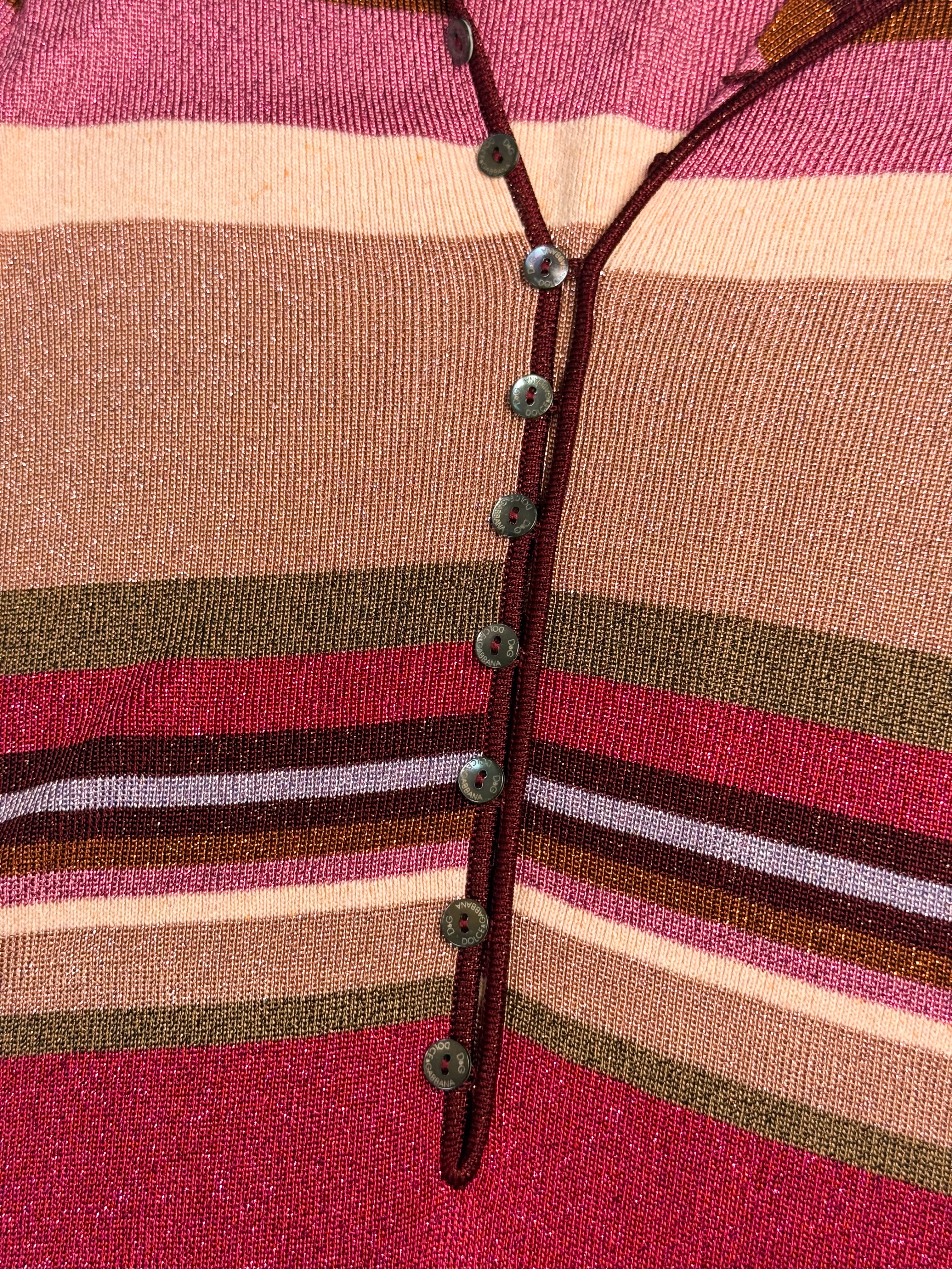 D&G Dolce & Gabbana FW 2000 Striped Knit Dress - M