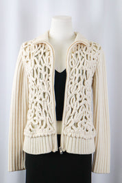 Fuego Cream Knit Cardigan Intricate Embellishment