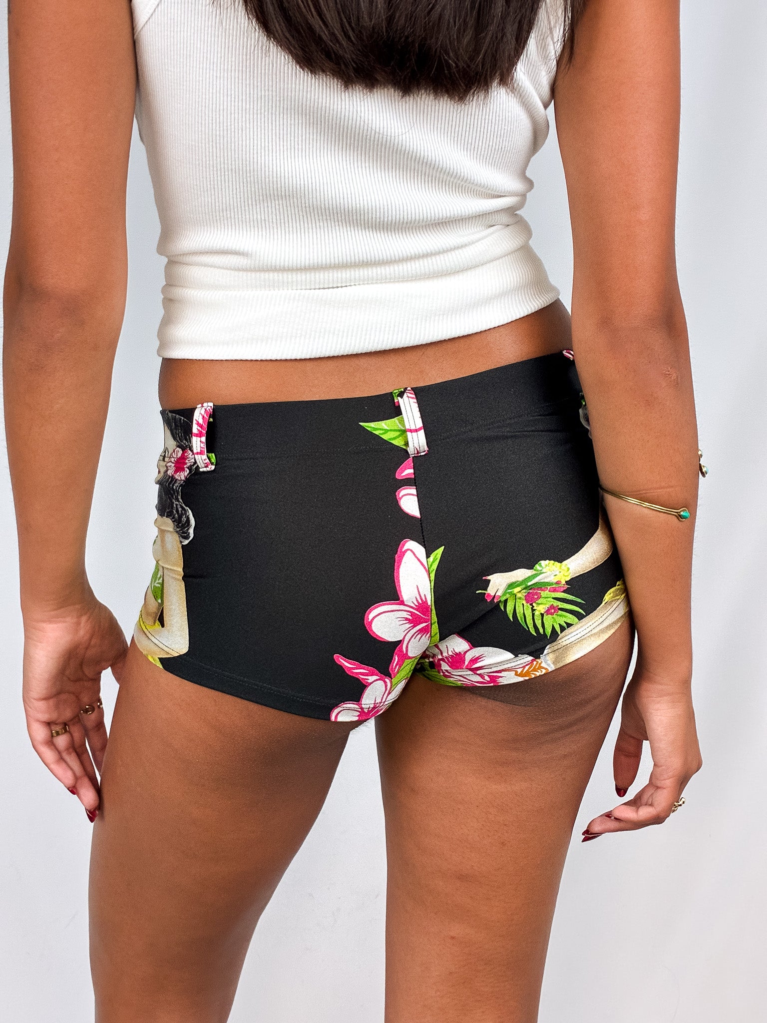 Anna Molinari Blumarine 2000s Tropical Print Mini Shorts - XS/S