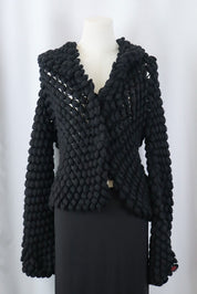 2000s Roberto Cavalli Black Wool Knit Cardigan – M