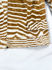 Gianfranco Ferré Studio 1990s Camel Stripe Cotton Zip Jacket - M