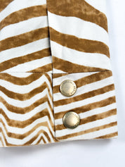 Gianfranco Ferré Studio 1990s Camel Stripe Cotton Zip Jacket - M