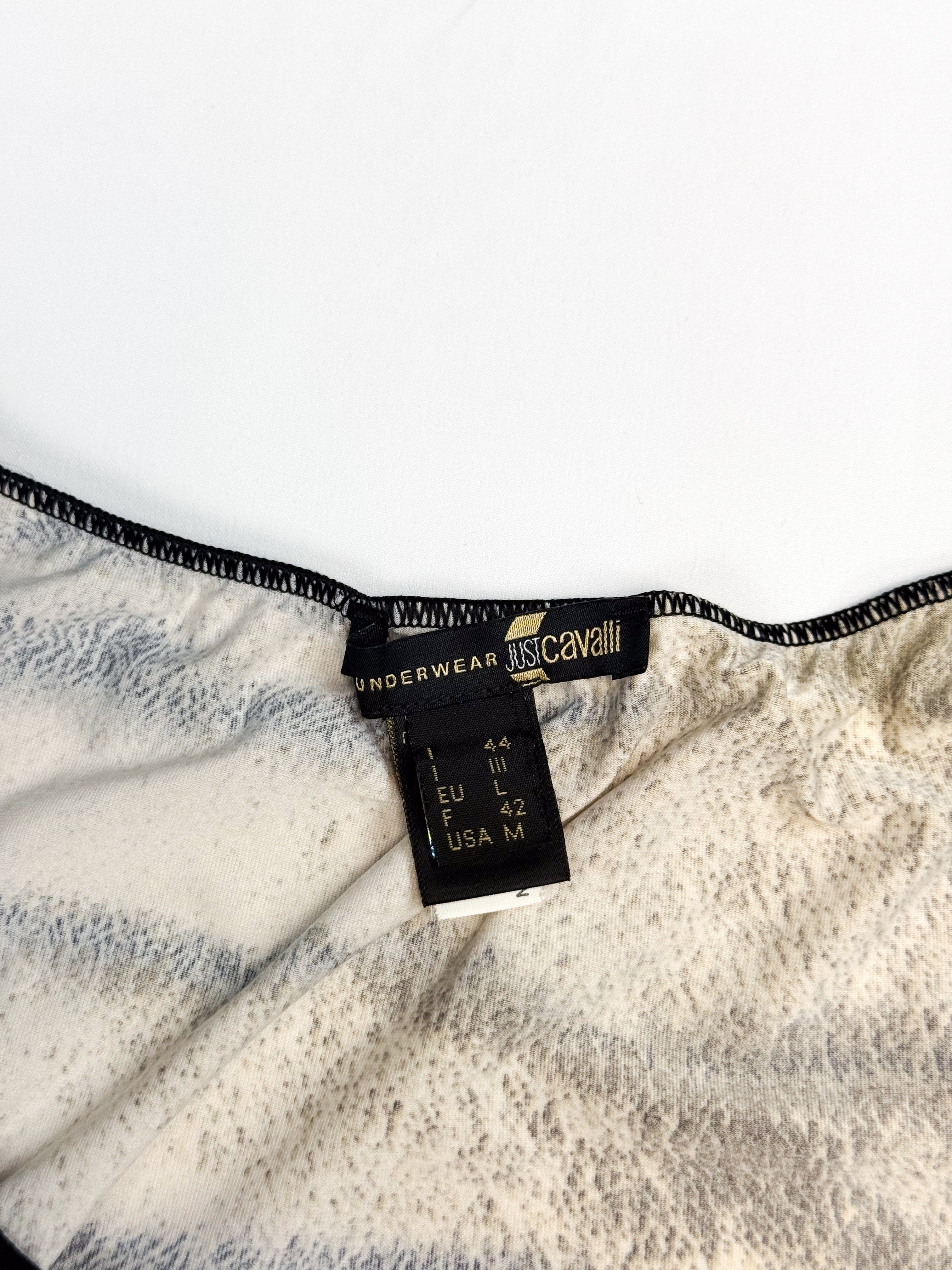 Just Cavalli Underwear 2000s Tiger Stripe Print Stretch Tee - M