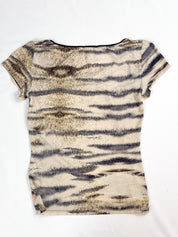 Just Cavalli Underwear 2000s Tiger Stripe Print Stretch Tee - M