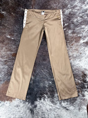 Enzo Loco Paris 2000s Brown Trousers with Gold Lace Detailing