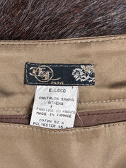 Enzo Loco Paris 2000s Brown Trousers with Gold Lace Detailing