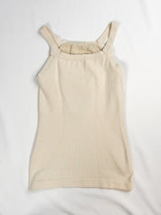 Almeria 2000s Cream Gemstone Embellished Knit Tank - XS/S