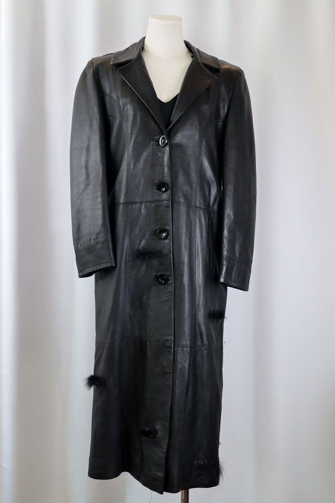 2000s Just Cavalli Black Leather Coat – M/L