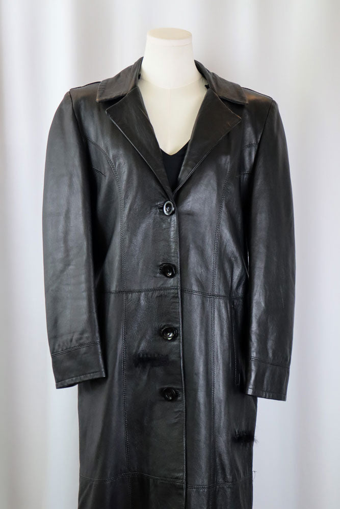 2000s Just Cavalli Black Leather Coat – M/L