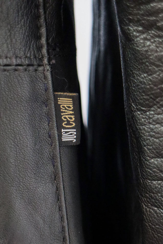 2000s Just Cavalli Black Leather Coat – M/L