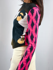 Custo Barcelona 2000s Pop Art Portrait Print Long Sleeve Top - XS/S