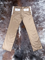 Enzo Loco Paris 2000s Brown Trousers with Gold Lace Detailing