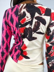 Custo Barcelona 2000s Pop Art Portrait Print Long Sleeve Top - XS/S