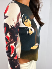 Custo Barcelona 2000s Pop Art Portrait Print Long Sleeve Top - XS/S