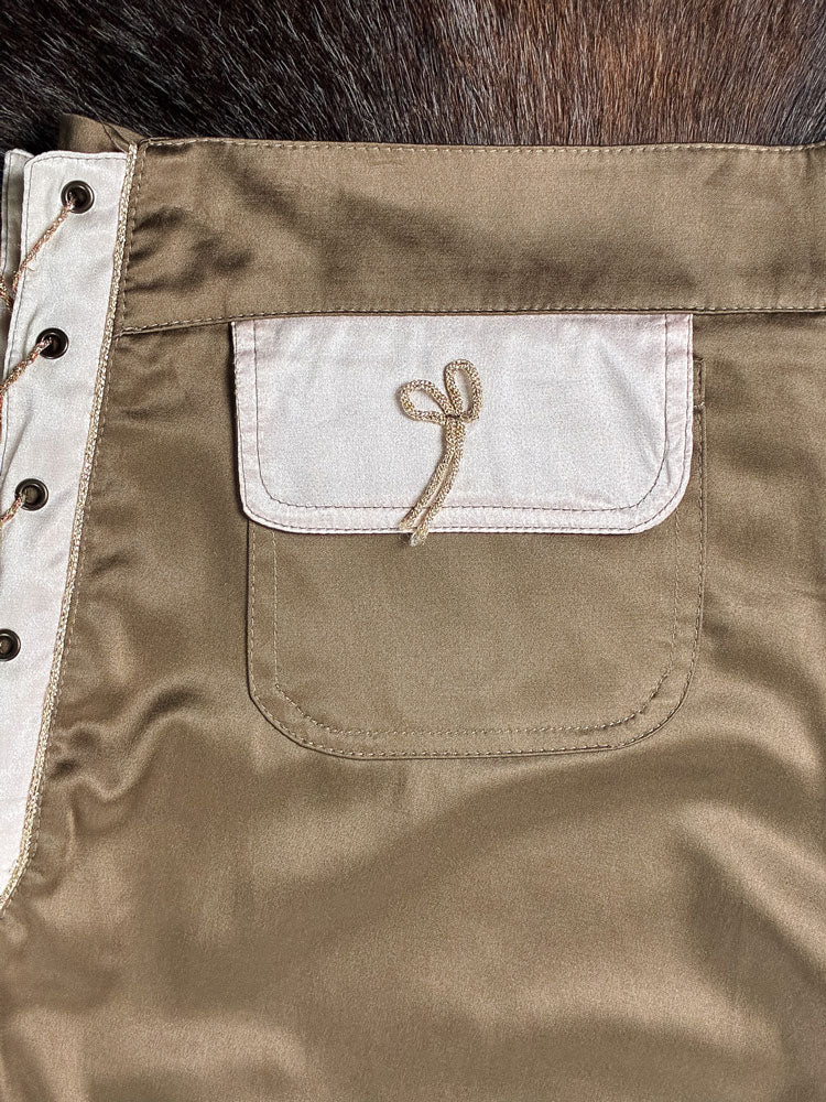 Enzo Loco Paris 2000s Brown Trousers with Gold Lace Detailing