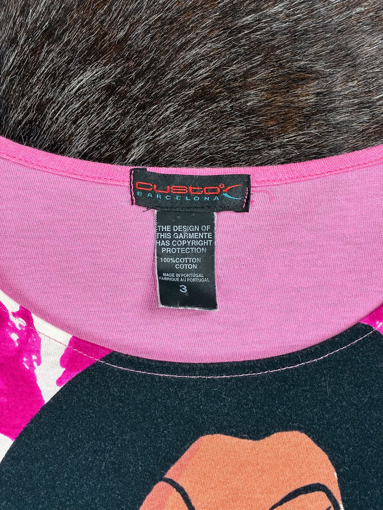 Custo Barcelona 2000s Pink Long Sleeve Graphic Top
