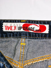 Take Two 2000s Yellow Zip Low-Rise Denim Micro Mini Skirt - M
