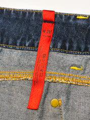 Take Two 2000s Yellow Zip Low-Rise Denim Micro Mini Skirt - M