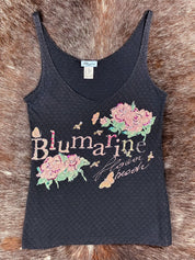 Blumarine 2002 Black Sequin “Flower Beach” Tank Top
