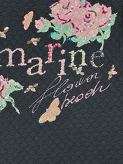 Blumarine 2002 Black Sequin “Flower Beach” Tank Top