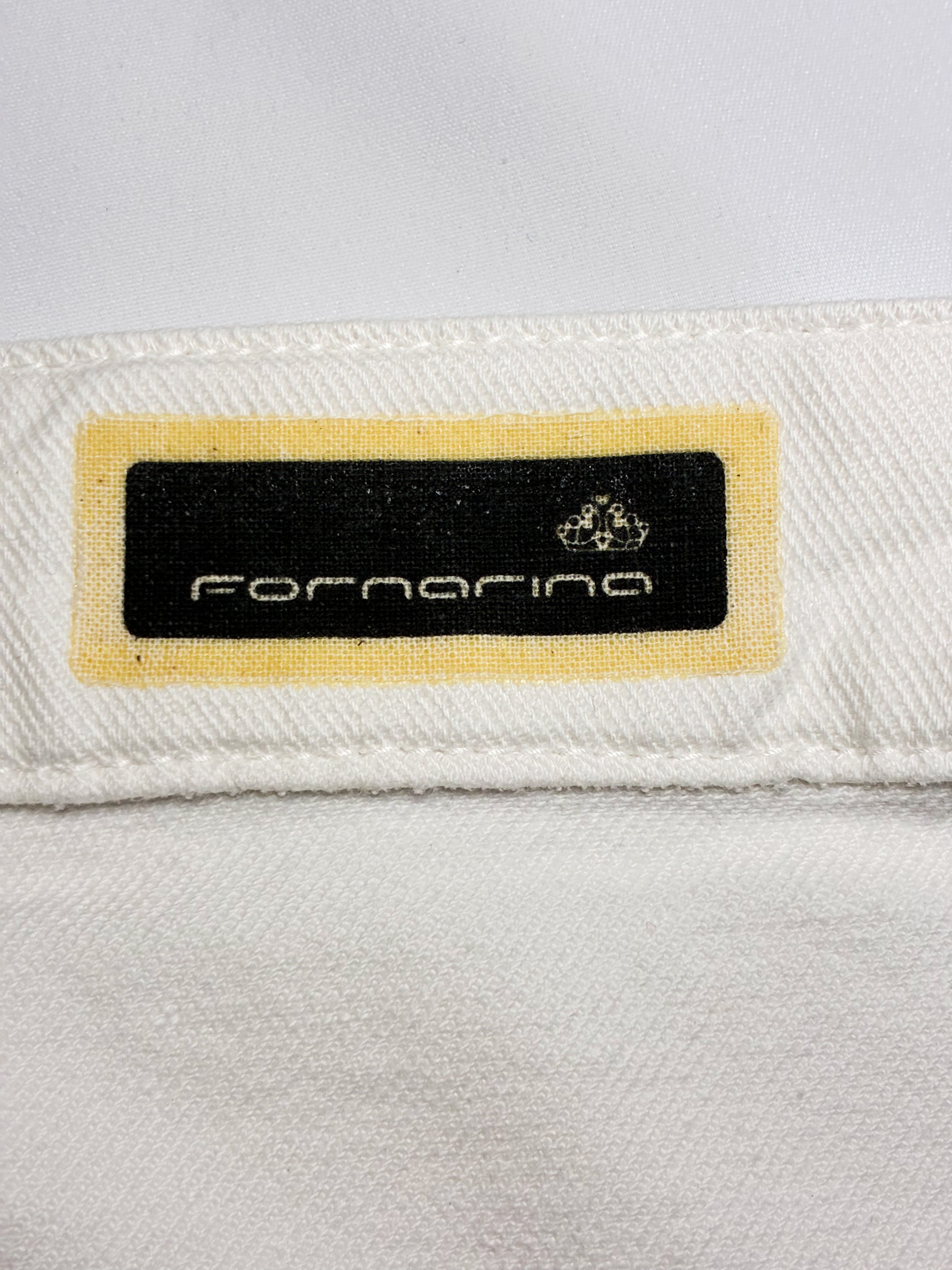 Fornarina 2000s White Denim Glitter Star Corset Top - M