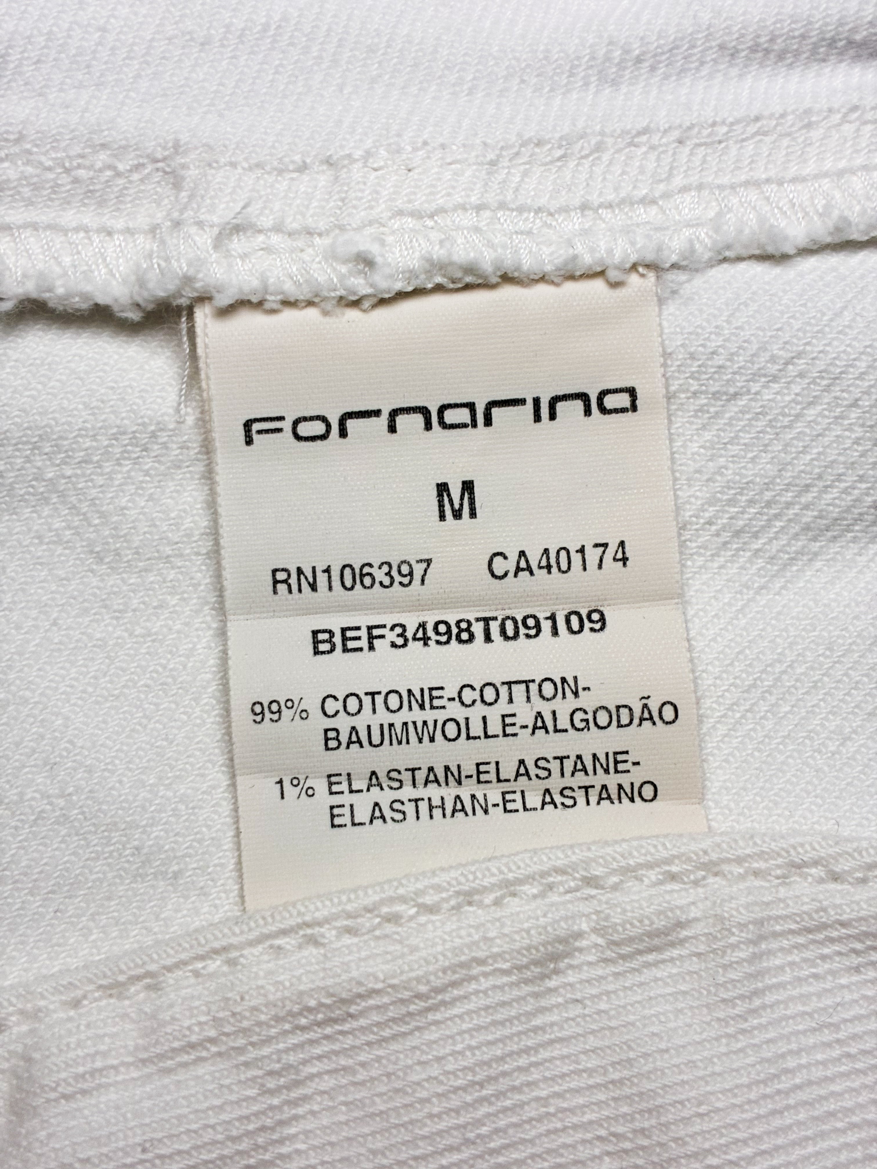 Fornarina 2000s White Denim Glitter Star Corset Top - M