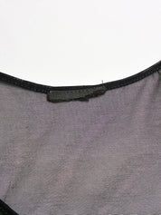 Gianfranco Ferré Jeans 2000s Sequin Flower Striped Mesh Tank - XS/S