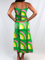 Livio de Simone 1970s Green Rainbow Print Cami Top and Maxi Skirt Set - XS