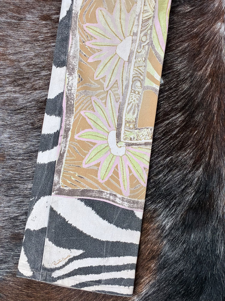 Roberto Cavalli 2000s Floral Zebra Pants