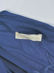 Ermanno Scervino 2000s Navy One-Shoulder Ostrich Feather Pleated Dress - S