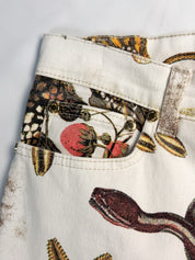 Roberto Cavalli 2000s Baroque Patchwork Print Straight-Leg Jeans - W27