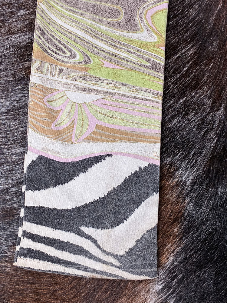 Roberto Cavalli 2000s Floral Zebra Pants