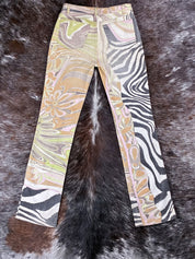 Roberto Cavalli 2000s Floral Zebra Pants