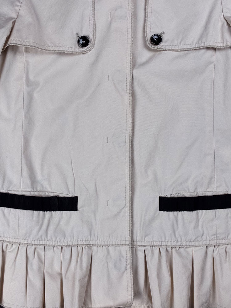 D&G 2000s Cream Ruffled Trench Coat