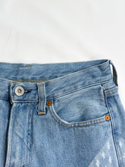 Replay 1990s Light Wash Wave-Panel Distressed Flare Jeans - W26