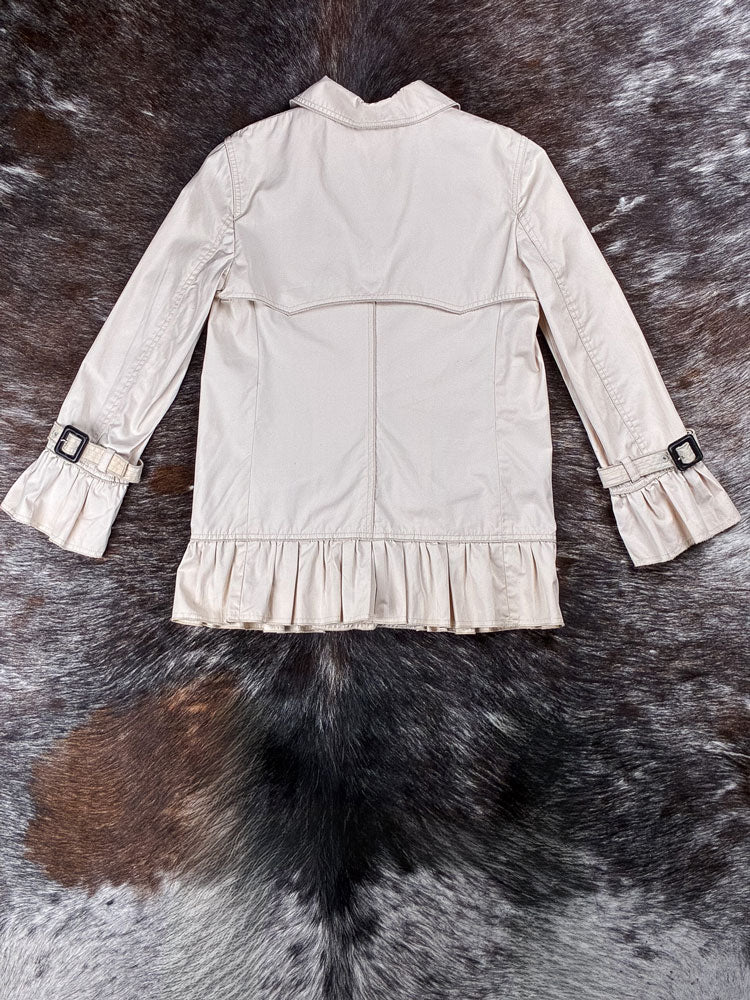 D&G 2000s Cream Ruffled Trench Coat