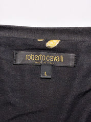 Roberto Cavalli FW 2002 Metallic Leopard Print Long Sleeve Top - M/L