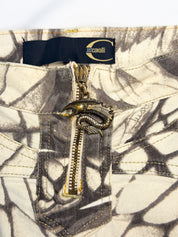 Just Cavalli 2000s Scale & Feather Print Capris - W34