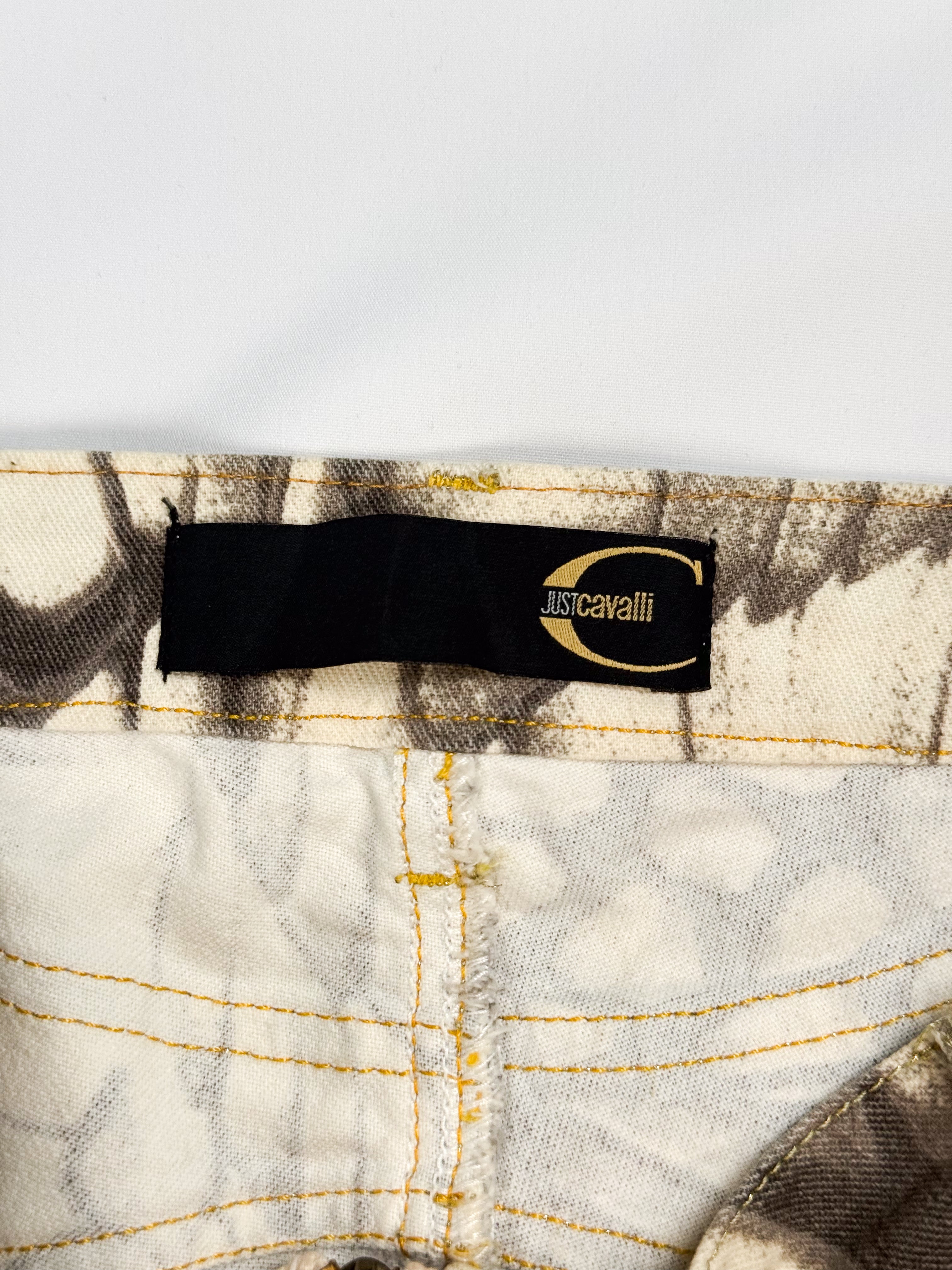Just Cavalli 2000s Scale & Feather Print Capris - W34