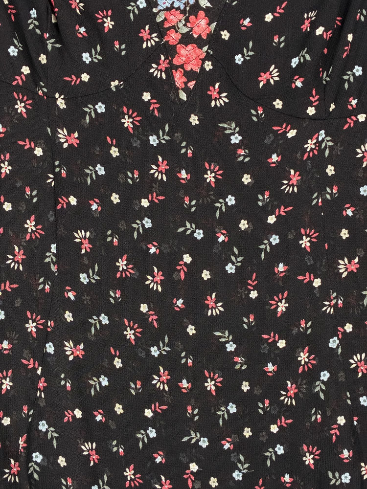 D&G 2000s Black Floral Mini Dress