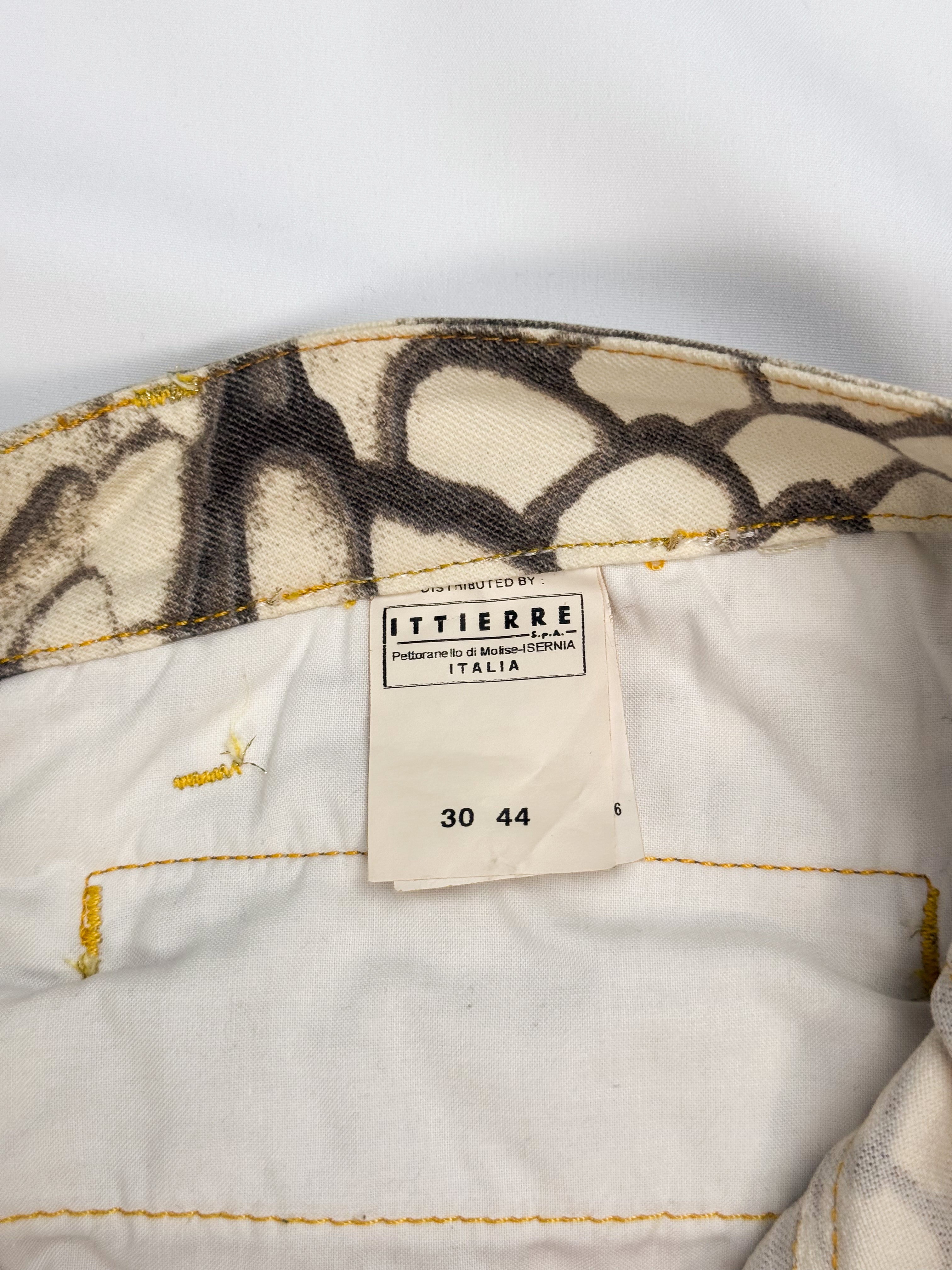 Just Cavalli 2000s Scale & Feather Print Capris - W34