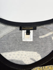Roberto Cavalli FW2002 Leopard Metallic Print Long Sleeve Top - S-L