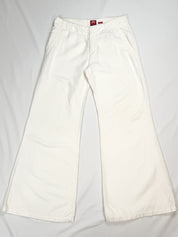 Miss Sixty 2000s White Wide-Leg Linen Cotton Trousers - W28