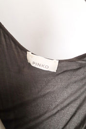 2000s Pinko Silk Beaded Brown Dress - M-L