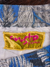 Custo Barcelona 2000s Blue Parrot Lace-Trim Mini Skirt