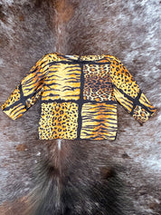Christian Dior 1980s “Cooronnées” Animal Patch Blouse