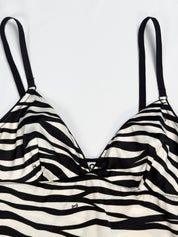 D&G Dolce & Gabbana 2000s Black & White Zebra Logo Print Mini Dress - XS