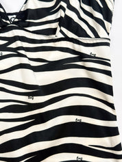 D&G Dolce & Gabbana 2000s Black & White Zebra Logo Print Mini Dress - XS